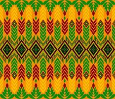 ricamo indiano azteco etnico modello nel rosso, verde e giallo vettore