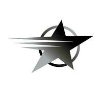 argento stella modello logo design. vincitore icona, cartello e simbolo. vettore