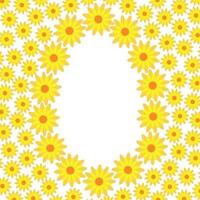giallo carino fantasia fiore saluto carta modello vettore illustrazione nel semplice piatto stile, floreale composizione con copyspace per gioioso estate design per raccogliere tempo striscione, invito, casa dec