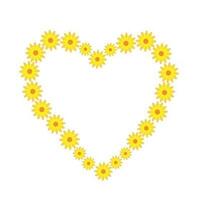giallo carino fantasia fiore cuore preparativi vettore illustrazione nel semplice piatto stile, floreale composizione per gioioso estate design per figli, saluto carte, casa arredamento