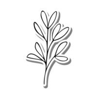 monocromatico le foglie su bianca silhouette e grigio ombra. vettore illustrazione per decorazione o qualunque design.