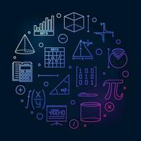 io amore matematica vettore lineare il giro colorato bandiera - matematica concetto illustrazione