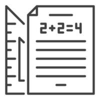 matematica foglio di carta con triangolo vettore matematica concetto linea icona