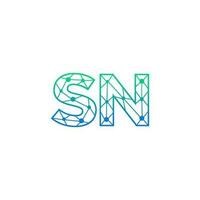 astratto lettera sn logo design con linea punto connessione per tecnologia e digitale attività commerciale azienda. vettore