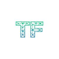 astratto lettera tf logo design con linea punto connessione per tecnologia e digitale attività commerciale azienda. vettore