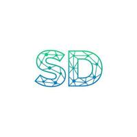 astratto lettera sd logo design con linea punto connessione per tecnologia e digitale attività commerciale azienda. vettore