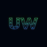astratto lettera uw logo design con linea punto connessione per tecnologia e digitale attività commerciale azienda. vettore