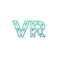 astratto lettera vr logo design con linea punto connessione per tecnologia e digitale attività commerciale azienda. vettore