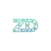 astratto lettera zd logo design con linea punto connessione per tecnologia e digitale attività commerciale azienda. vettore