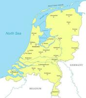 politico carta geografica di Olanda con nazionale frontiere vettore
