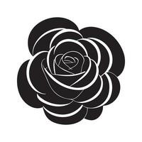 rosa fiore silhouette logo isolato su bianca sfondo vettore