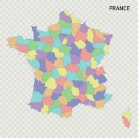 isolato colorato carta geografica di Francia vettore