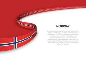 onda bandiera di Norvegia con copyspace sfondo vettore