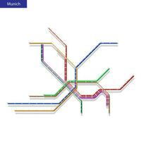 3d isometrico carta geografica di il Monaco la metropolitana metropolitana vettore