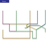3d isometrico carta geografica di il busan la metropolitana metropolitana vettore