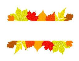 bandiera di le foglie isolato su bianca sfondo. autunno illustrazione per saluto carte, nozze inviti, citazione e decorazioni. ringraziamento carta con posto per testo vettore