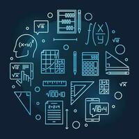 algebra e matematica concetto schema circolare blu striscione. vettore moderno illustrazione