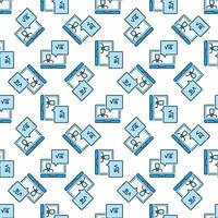 il computer portatile computer con in linea matematica insegnante vettore colorato senza soluzione di continuità modello