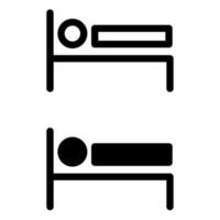 dormire icona vettore impostare. rilassamento illustrazione cartello collezione. Camera da letto simbolo o logo.