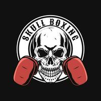 cranio boxe distintivo design vettore