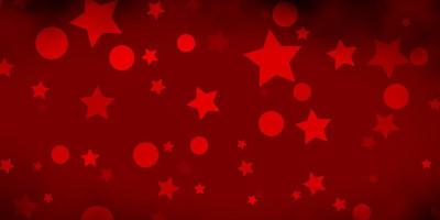 sfondo vettoriale rosso scuro con cerchi stelle illustrazione astratta con forme colorate di cerchi motivo a stelle per sfondi in tessuto alla moda