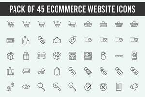 impostato di 45 e-commerce sito web icona impostato collezione contenente varianti di multiplo icone vettore