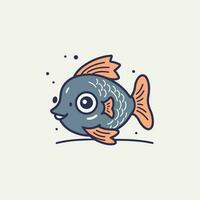 carino kawaii pesce illustrazione è adorabile e vibrante, Perfetto per disegni quello siamo giocoso e vivace vettore