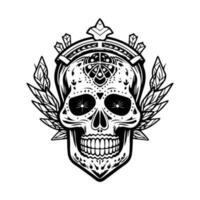 Questo elegante messicano cranio emblema logo illustrazione è grande per un' Tequila marca o a tema messicano ristorante vettore