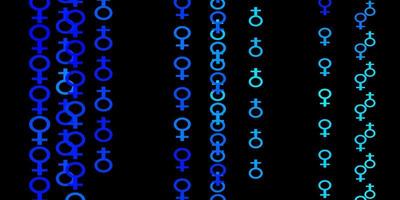 sfondo vettoriale blu scuro con simboli di donna