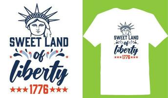 dolce terra di libertà 1776 maglietta vettore
