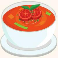 pomodoro verdura la minestra ciotola - vettore illustrazione
