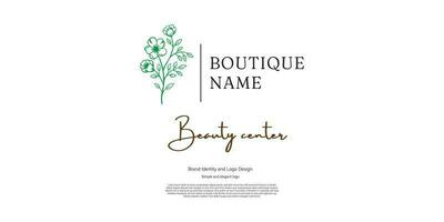 boutique logo design per il branding o natura idea vettore