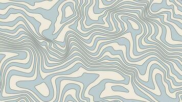 Groovy astratto orizzontale sfondo con beige e blu onde. di moda vettore illustrazione nel retrò stile anni '60, anni '70. freddo nudo psichedelico fondale