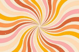 Groovy astratto sfondo. colorato volteggiare retrò scoppiare sfondo. Vintage ▾ bandiera modello di 60-70 anni hippie stile. rosso, arancia, giallo, beige e rosa colori tavolozza. vettore illustrazione.