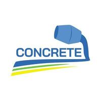 logo di cemento e calcestruzzo per disegno, illustrazione, icona, costruzione e mezzi di trasporto vettore