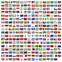 287 mondo nazione bandiere collezione piatto vettore