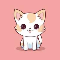 carino gatto illustrazione gatto kawaii chibi vettore disegno stile gatto cartone animato
