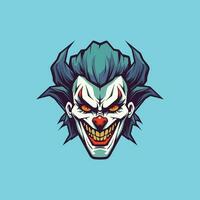 clown e-sport vettore portafortuna logo design con moderno illustrazione