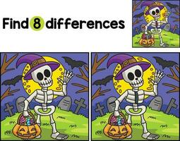 scheletro Halloween trova il differenze vettore