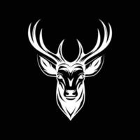silhouette di un' bianca cervo testa su un' buio sfondo vettore