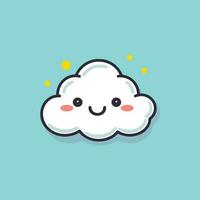 carino kawaii nube cartone animato vettore