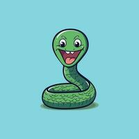 carino serpente portafortuna illustrazione logo vettore