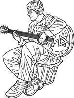 hanukkah uomo giocando musica isolato adulti vettore