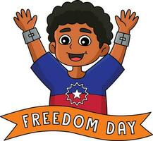 afro ragazzo juneteenth la libertà giorno cartone animato clipart vettore