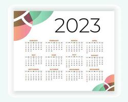 vettore moderno stile nuovo anno 2023 calendario modello