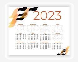 vettore moderno stile nuovo anno 2023 calendario modello