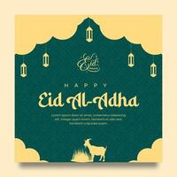 eid al adha a tema sociale media inviare modello vettore