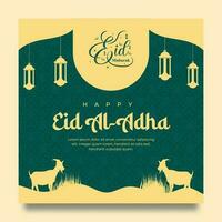 eid al adha a tema sociale media inviare modello vettore