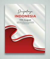modello di poster del giorno dell'indipendenza dell'indonesia vettore