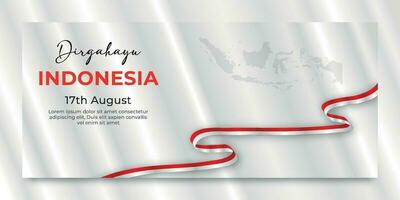 modello di banner per il giorno dell'indipendenza indonesiana vettore